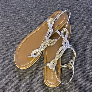 Centro Point Braided T-Strap Thong Women's Sandals